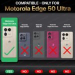 Back Cover for Motorola Moto Edge 50 Ultra | Ultra Slim Soft Rubberised Case | Inner Velvet Fabric Lining | Matte Silicone Flexible Mobile Case | Camera Protection - Black - Image 2