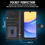 Shock Proof Flip Cover Back Case for Samsung Galaxy A15 5G | Magnetic Wallet Leather Case with Stand - Image 6