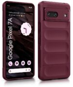 Ultimate Silicon Back Cover Case for Google Pixel 7A | Military Grade Drop Protection Shockproof Bumper | Anti-Slip Grip | Scratch Proof Micro-Fibre Cloth Inside (Crimson Red) - Image 2