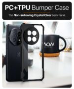 Shock Proof Clear Protective Back Case for 1+ OnePlus 13 - AirEDGE Technology | 360 Degree Camera Protection | Transparent Hybrid Back Case Mobile Cover - Black - Image 5