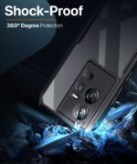 Polycarbonate Shock Proof Clear Protective Back Case for Iqoo 11 5G - Airedge Technology | 360 Degree Camera Protection | Transparent Hybrid Back Case Mobile Cover for Iqoo 11 5G - Black - Image 3