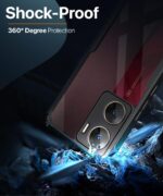 Shock Proof Clear Protective Back Case for Vivo V29e 5G - AirEDGE Technology | 360 Degree Camera Protection | Transparent Hybrid Back Case Mobile Cover - Black - Image 5