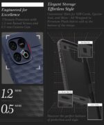 Back Cover for iQOO Neo 10 5G with Hexa Cube Design | Ultra Slim Soft Rubberised Case | Inner Velvet Fabric | Matte Silicone Flexible Mobile Case | Camera Protection - Blue - Image 4