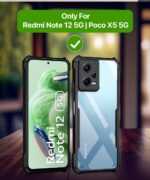 Shock Proof Back Case for Redmi Note 12 5G | Poco X5 5G - AirEDGE Technology | Camera Protection | Transparent Hybrid Mobile Back Case Cover - Earthy Black - Image 3