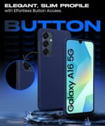 Slim Frameless Back Cover for Samsung Galaxy A16 5G | Ultra Thin Lightweight Design & Camera Protection | Soft Matte Silicone Flexible Mobile Case (Blue) - Image 4