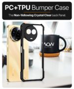 TPU+PC Shock Proof Clear Protective Back Case for Realme Narzo 60X 5G, Realme 11 5G, Realme 11X - 360 Degree Camera Protection, Transparent Hybrid Mobile Cover - Black - Image 6