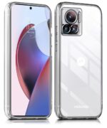 kelpuj Crystal Clear Transparent Back Case for Compatible with Motorola Edge 30 Ultra 5G | Shockproof Flexible TPU Silicone Cover | Full Body & Camera Protection Transparent - Image 2