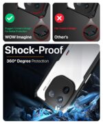 Shock Proof Clear Mobile Back Cover Case for iQOO 12 5G | AirEDGE Technology | Hard | Hybrid PC + TPU | Full Armour Device & Camera Protection - Black - Image 4
