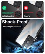 kelpuj Shock Proof Clear Protective Back Case for Motorola Moto Edge 20 - AirEDGE Technology | 360 Degree Camera Protection | Transparent Hybrid Back Case Mobile Cover - Black - Image 4