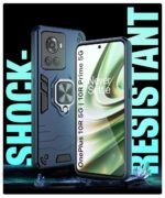 Shock Proof Back Case Mobile Cover for 1+ OnePlus 10R 5G | 10R Prime 5G | Back Cover Case (Tough Armor | Hybrid PC + TPU | Ring Holder & in-Built Kickstand | Blue) - Image 4