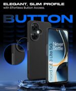 Slim Frameless Back Cover for 1+ OnePlus Nord CE 3 Lite 5G | Ultra Thin Lightweight Design & Camera Protection | Soft Matte Silicone Flexible Mobile Case (Black) - Image 4