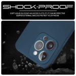 Back Cover for Apple iPhone 15 Pro Max | Ultra Slim Soft Rubberised Case | Inner Velvet Fabric Lining | Matte Silicone Flexible Mobile Case | Camera Protection - Blue - Image 4