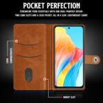 Shock Proof Flip Cover Back Case for Oppo F23 5G | Magnetic Wallet Leather Case with Stand - Image 3