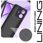 kelpuj Back Cover for Oppo A3x 5G | A3x 4G | A3 5G | Ultra Slim Soft Rubberised Case | Inner Velvet Fabric Lining | Matte Silicone Flexible Mobile Case | Camera Protection - Black - Image 4