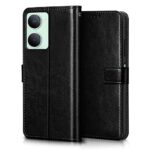 Shock Proof Flip Cover Back Case for Iqoo Z9 Lite | Magnetic Wallet Leather Case with Stand - Image 4