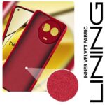 Back Cover for Realme Narzo 60X 5G | 11 5G | 11X 5G | C67 | Slim Soft Rubberised Case | Inner Velvet Fabric Lining | Matte Silicone Flexible Mobile Case | Camera Protection - Crimson Red - Image 2
