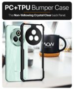 Shock Proof Clear Protective Back Case for Realme P3 Pro 5G - AirEDGE Technology | 360 Degree Camera Protection | Transparent Hybrid Back Case Mobile Cover - Black - Image 4