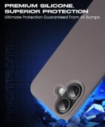 Slim Frameless Back Cover for iPhone 16 | Ultra Thin Lightweight Design & Camera Protection | Soft Matte Silicone Flexible Mobile Case (Grey) - Image 8
