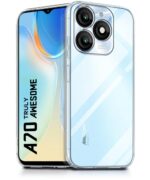 kelpuj Crystal Clear Transparent Back Case for Compatible with Itel A70 | Shockproof Flexible TPU Silicone Cover | Full Body & Camera Protection Transparent