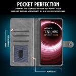 Shock Proof Flip Cover Back Case for Vivo T3X 5G | Magnetic Wallet Leather Case with Stand - Image 4