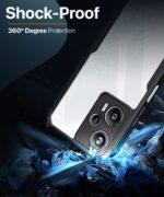 Shock Proof Clear Protective Back Case for Poco F5 5G - AirEDGE Technology | 360 Degree Camera Protection | Transparent Hybrid Back Case Mobile Cover - Black - Image 3