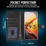 Shock Proof Flip Cover Back Case for Iqoo Z9S 5G | Magnetic Wallet Leather Case with Stand - Image 4