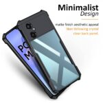 Shock Proof Clear Protective Back Case for Poco M4 5G - AirEDGE Technology | 360 Degree Camera Protection | Transparent Hybrid Back Case Mobile Cover - Black - Image 5