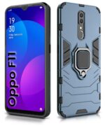 Shock Proof Back Case Mobile Cover for Oppo F11 | Back Cover Case (Tough Armor | Hybrid PC + TPU | Ring Holder & in-Built Kickstand | Blue) - Image 2