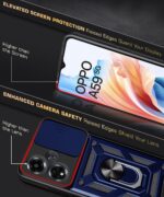 Tough Armor Bumper Mobile Back Case for Oppo A59 5G | Sliding Camera Shield Cover | Shock Proof 360? Protection | Hybrid PC + TPU | Ring Holder with Kickstand ? Blue - Image 8