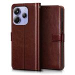 Shock Proof Flip Cover Back Case for Redmi Note 14 Se 5G | Magnetic Wallet Leather Case with Stand - Image 3