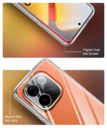 Transparent Back Cover Case Compatible with iQOO Z9s Pro 5G & Vivo T3 Pro 5G Shockproof TPU Silicone Mobile Cover with Raised Bumps for Full Body & Camera Protection Clear/Transparent - Image 6