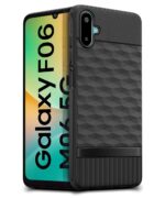 Back Cover for Samsung Galaxy M06 5G | Galaxy F06 5G with Hexa Cube Design | Ultra Slim Soft Rubberised Case | Inner Velvet Fabric | Matte Silicone Mobile Case | Camera Protection - Black - Image 2