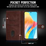 Shock Proof Flip Cover Back Case for Oppo F23 5G | Magnetic Wallet Leather Case with Stand - Image 4