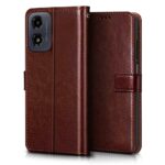 Shock Proof Flip Cover Back Case for Motorola Moto G04 | Magnetic Wallet Leather Case with Stand - Image 3