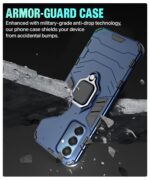 Shock Proof Back Case Mobile Cover for Samsung Galaxy M15 5G Prime Edition | M15 5G | F15 5G | Back Cover Case (Tough Armor | Hybrid PC + TPU | Ring Holder & in-Built Kickstand | Blue) - Image 8