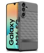 Back Cover for Samsung Galaxy M36 5G | Galaxy F36 5G with Hexa Cube Design | Ultra Slim Soft Case | Inner Velvet Fabric | Matte Silicone Flexible Mobile Case | Camera Protection - Grey - Image 2