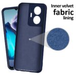 Back Cover for IQOO Z6 44w 4G | Vivo T1 44w 4G | Ultra Slim Soft Rubberised Case | Inner Velvet Fabric Lining | Matte Silicone Flexible Mobile Case | Camera Protection - Blue - Image 4