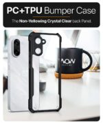 Shock Proof Clear Protective Back Case for 1+ OnePlus Nord CE 5 5G - AirEDGE Technology | 360 Degree Camera Protection | Transparent Hybrid Back Case Mobile Cover - Black - Image 8