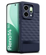 Back Cover for Oppo Reno 14 5G with Hexa Cube Design (Blue) - Image 2