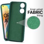 Back Cover for Oppo A78 4G | Ultra Slim Soft Rubberised Case | Inner Velvet Fabric Lining | Matte Silicone Flexible Mobile Case | Camera Protection - Green - Image 2