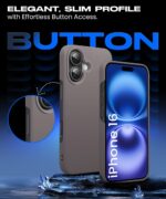 Slim Frameless Back Cover for iPhone 16 | Ultra Thin Lightweight Design & Camera Protection | Soft Matte Silicone Flexible Mobile Case (Grey) - Image 6