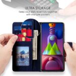 Shock Proof Flip Cover Back Case for Samsung Galaxy M21 | Magnetic Wallet Leather Case with Stand - Image 8