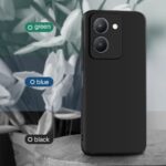 Back Cover for Vivo Y36 | Ultra Slim Soft Rubberised Case | Inner Velvet Fabric Lining | Matte Silicone Flexible Mobile Case | Camera Protection - Black - Image 3