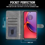 Shock Proof Flip Cover Back Case for Motorola Moto G84 5G | Magnetic Wallet Leather Case with Stand - Image 6