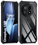 Shock Proof Clear Protective Back Case for 1+ OnePlus 13R 5G - AirEDGE Technology | 360 Degree Camera Protection | Transparent Hybrid Back Case Mobile Cover - Black - Image 4