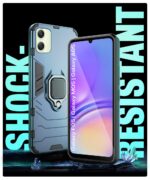 Shock Proof Back Case Mobile Cover for Samsung Galaxy F05 | Galaxy M05 | Galaxy A05 | Back Cover Case (Tough Armor | Hybrid PC + TPU | Ring Holder & in-Built Kickstand | Blue) - Image 6