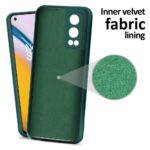 Back Cover for 1+ Oneplus Nord 2 5G | Nord 2 5G Pac-Man Edition | Slim Soft Rubberised Case | Inner Velvet Fabric Lining | Matte Silicone Flexible Mobile Case | Camera Protection - Green - Image 2