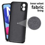 Back Cover for Samsung Galaxy M04 | F04 | A04e | Ultra Slim Soft Rubberised Case | Inner Velvet Fabric Lining | Matte Silicone Flexible Mobile Case | Camera Protection - Black - Image 2