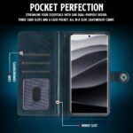 Shock Proof Flip Cover Back Case for Redmi Note 14 Pro Plus 5G | Magnetic Wallet Leather Case with Stand - Image 4