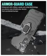 Shock Proof Back Case Mobile Cover for Samsung Galaxy A14 5G | A14 4G | Back Cover Case (Tough Armor | Hybrid PC + TPU | Ring Holder & in-Built Kickstand | Black) - Image 6